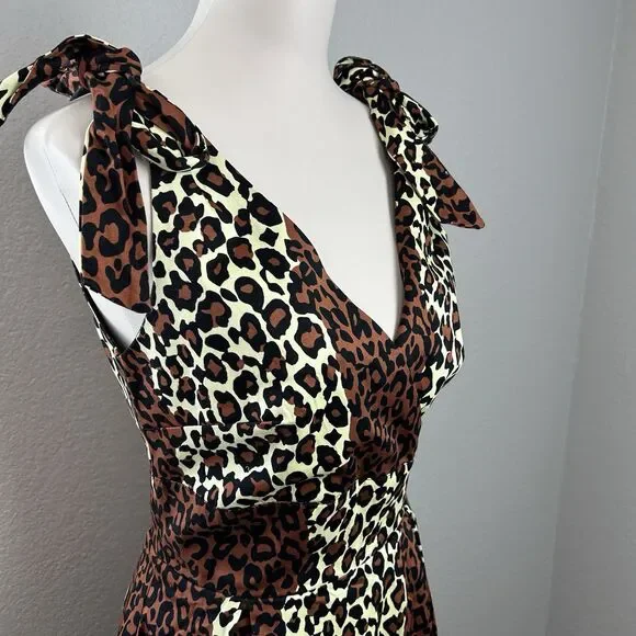 Deadly Dames Women's Tie Me Up Dress Animal Print Flare Size M - Picture 7 of 9